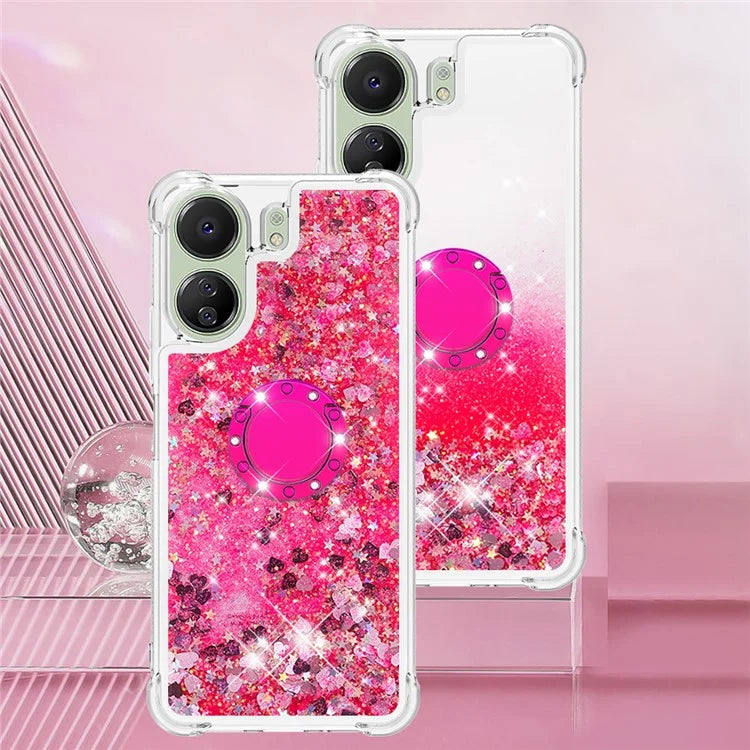 YB Quicksand Series-7 for Xiaomi Redmi 13C 4G / Poco C65 4G TPU Case Kickstand Phone Cover