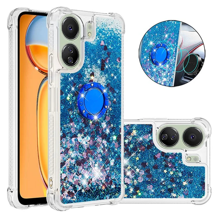 YB Quicksand Series-7 for Xiaomi Redmi 13C 4G / Poco C65 4G TPU Case Kickstand Phone Cover