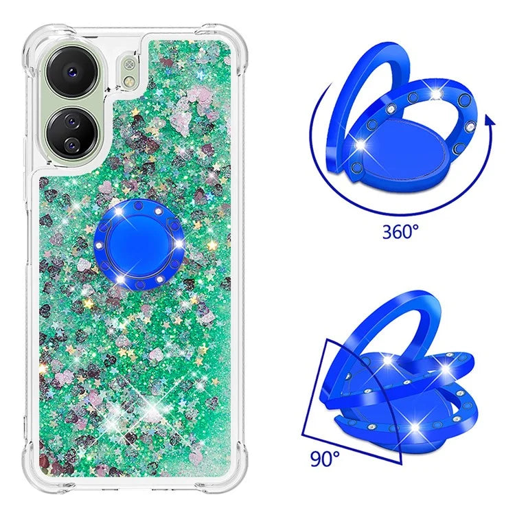YB Quicksand Series-7 for Xiaomi Redmi 13C 4G / Poco C65 4G TPU Case Kickstand Phone Cover
