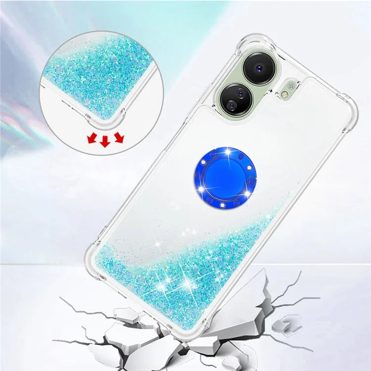 YB Quicksand Series-7 for Xiaomi Redmi 13C 4G / Poco C65 4G TPU Case Kickstand Phone Cover
