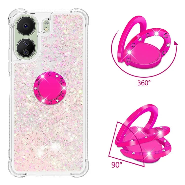 YB Quicksand Series-7 for Xiaomi Redmi 13C 4G / Poco C65 4G TPU Case Kickstand Phone Cover