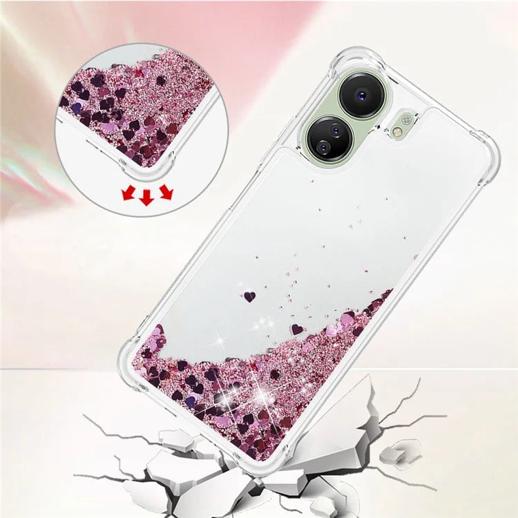 YB Quicksand Series-1 for Xiaomi Redmi 13C 4G / Poco C65 4G TPU Case Shiny Floating Phone Cover