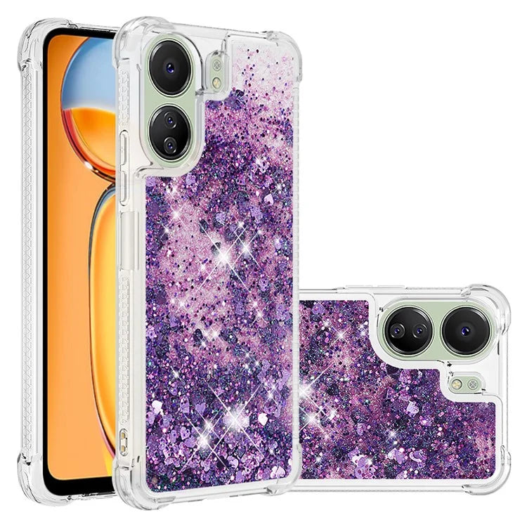 YB Quicksand Series-1 for Xiaomi Redmi 13C 4G / Poco C65 4G TPU Case Shiny Floating Phone Cover