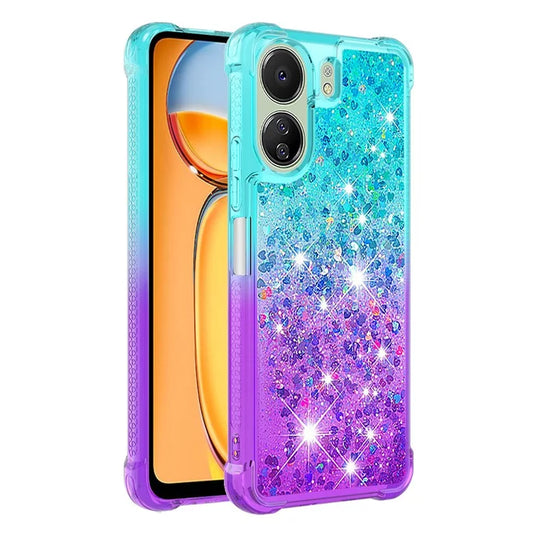 YB Quicksand Series-3 for Xiaomi Redmi 13C 4G / Poco C65 4G Case Gradient Color Glitter Moving Phone Cover