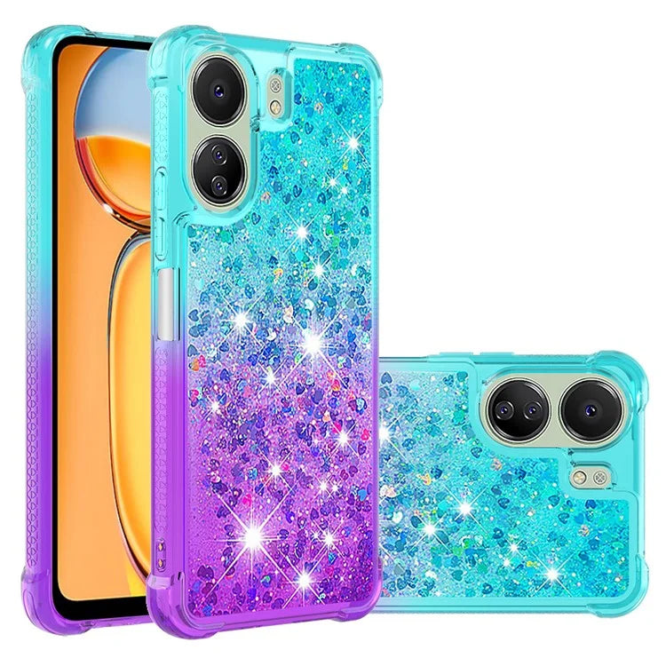 YB Quicksand Series-3 for Xiaomi Redmi 13C 4G / Poco C65 4G Case Gradient Color Glitter Moving Phone Cover
