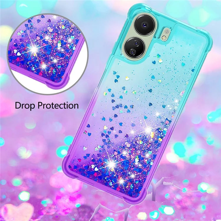 YB Quicksand Series-3 for Xiaomi Redmi 13C 4G / Poco C65 4G Case Gradient Color Glitter Moving Phone Cover
