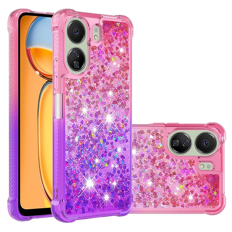 YB Quicksand Series-3 for Xiaomi Redmi 13C 4G / Poco C65 4G Case Gradient Color Glitter Moving Phone Cover