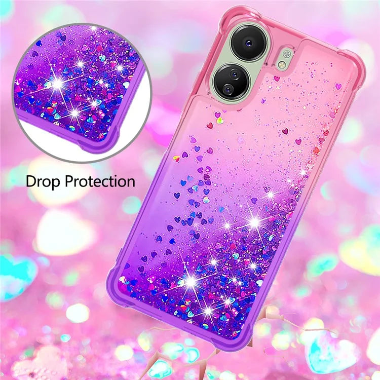 YB Quicksand Series-3 for Xiaomi Redmi 13C 4G / Poco C65 4G Case Gradient Color Glitter Moving Phone Cover