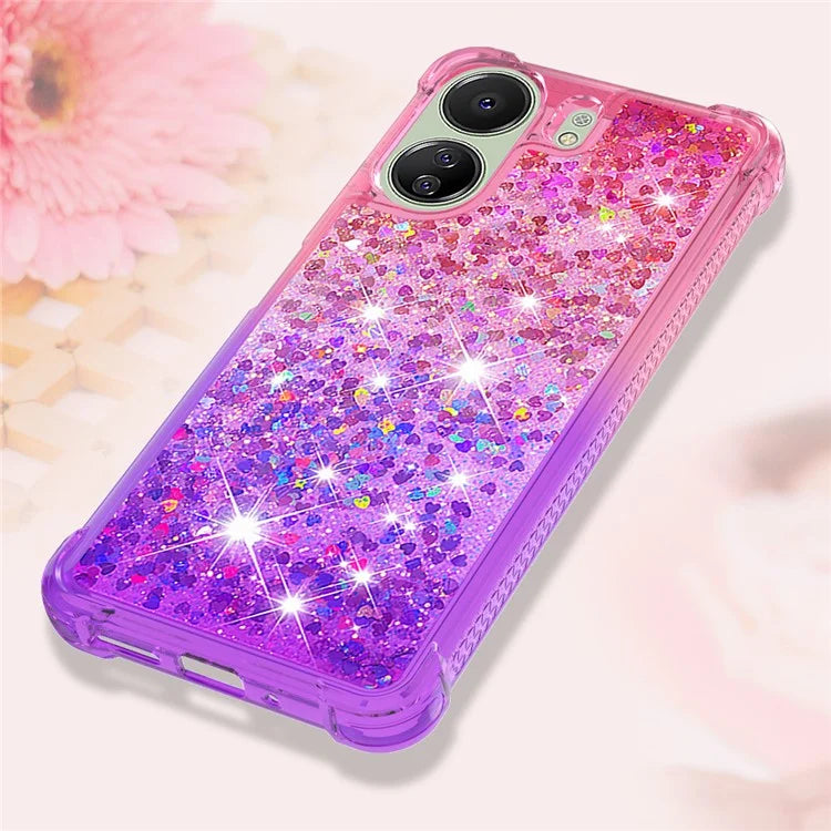 YB Quicksand Series-3 for Xiaomi Redmi 13C 4G / Poco C65 4G Case Gradient Color Glitter Moving Phone Cover