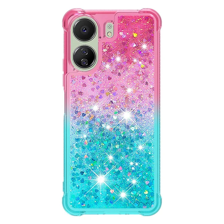YB Quicksand Series-3 for Xiaomi Redmi 13C 4G / Poco C65 4G Case Gradient Color Glitter Moving Phone Cover