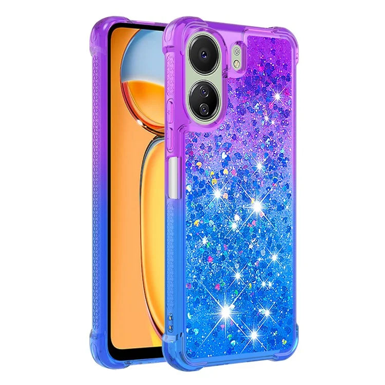 YB Quicksand Series-3 for Xiaomi Redmi 13C 4G / Poco C65 4G Case Gradient Color Glitter Moving Phone Cover