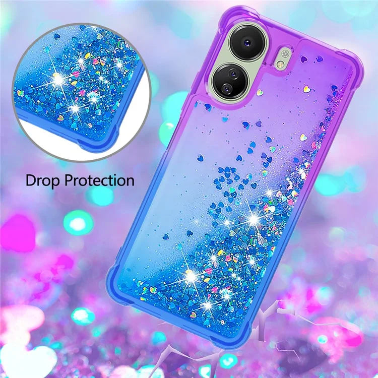 YB Quicksand Series-3 for Xiaomi Redmi 13C 4G / Poco C65 4G Case Gradient Color Glitter Moving Phone Cover