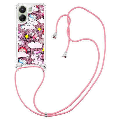 YB Quicksand Series-5 for Xiaomi Redmi 13C 4G / Poco C65 4G Case with Lanyard Pattern TPU Cover
