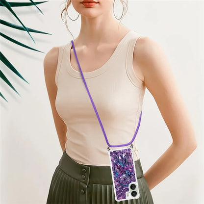YB Quicksand Series-5 for Xiaomi Redmi 13C 4G / Poco C65 4G Case with Lanyard Pattern TPU Cover