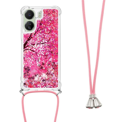 YB Quicksand Series-5 for Xiaomi Redmi 13C 4G / Poco C65 4G Case with Lanyard Pattern TPU Cover