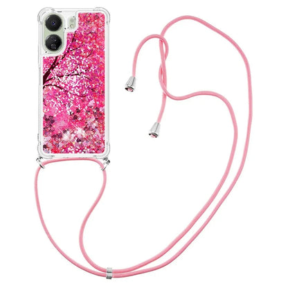 YB Quicksand Series-5 for Xiaomi Redmi 13C 4G / Poco C65 4G Case with Lanyard Pattern TPU Cover