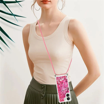 YB Quicksand Series-5 for Xiaomi Redmi 13C 4G / Poco C65 4G Case with Lanyard Pattern TPU Cover