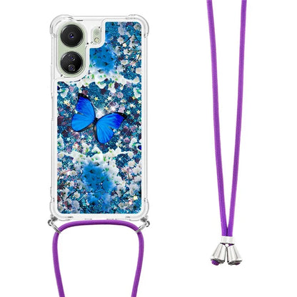 YB Quicksand Series-5 for Xiaomi Redmi 13C 4G / Poco C65 4G Case with Lanyard Pattern TPU Cover