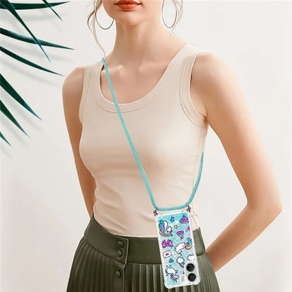 YB Quicksand Series-5 for Xiaomi Redmi 13C 4G / Poco C65 4G Case with Lanyard Pattern TPU Cover