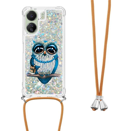 YB Quicksand Series-5 for Xiaomi Redmi 13C 4G / Poco C65 4G Case with Lanyard Pattern TPU Cover