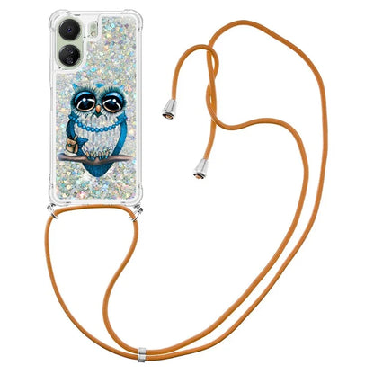 YB Quicksand Series-5 for Xiaomi Redmi 13C 4G / Poco C65 4G Case with Lanyard Pattern TPU Cover
