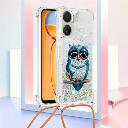 YB Quicksand Series-5 for Xiaomi Redmi 13C 4G / Poco C65 4G Case with Lanyard Pattern TPU Cover