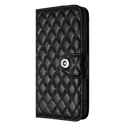 YB Imprinting Series-8 for iPhone 11 Leather Case Wallet Stand Cover Rhombus Pattern
