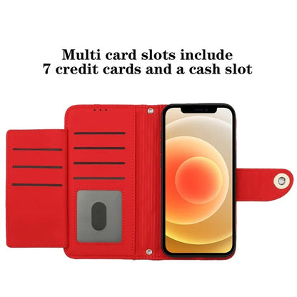 YB Imprinting Series-8 for iPhone 11 Leather Case Wallet Stand Cover Rhombus Pattern
