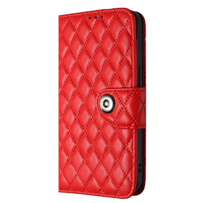 YB Imprinting Series-8 for iPhone 11 Leather Case Wallet Stand Cover Rhombus Pattern