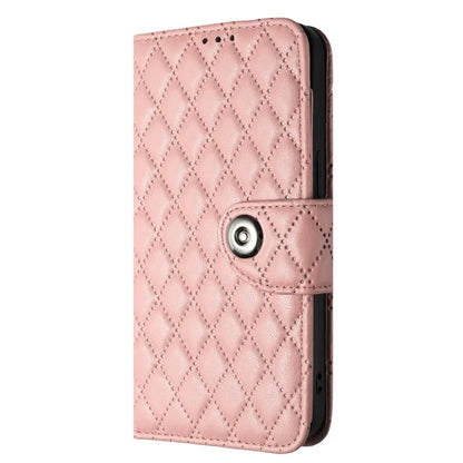 YB Imprinting Series-8 for iPhone 11 Leather Case Wallet Stand Cover Rhombus Pattern