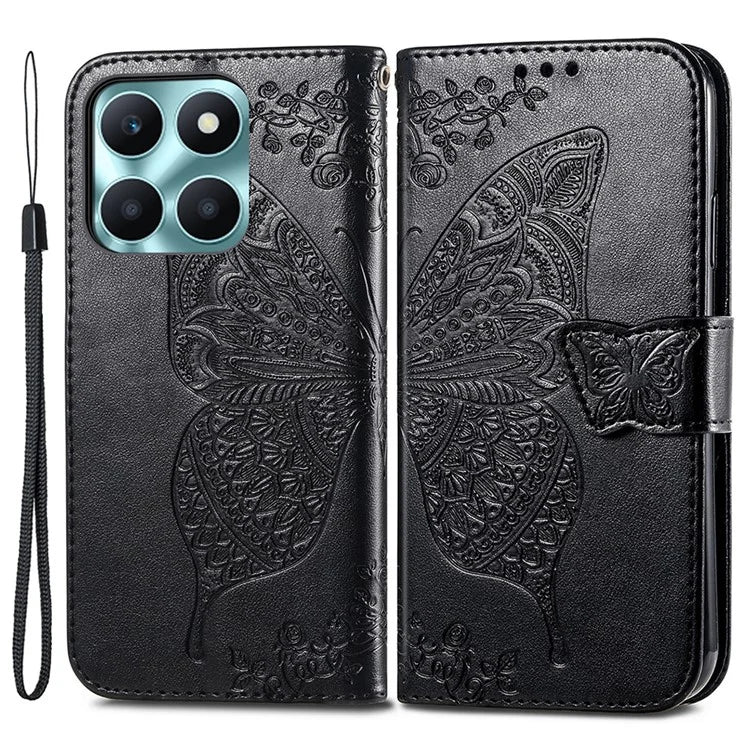 For Honor X6a 4G Case Wallet Leather Phone Cover Butterfly Pattern