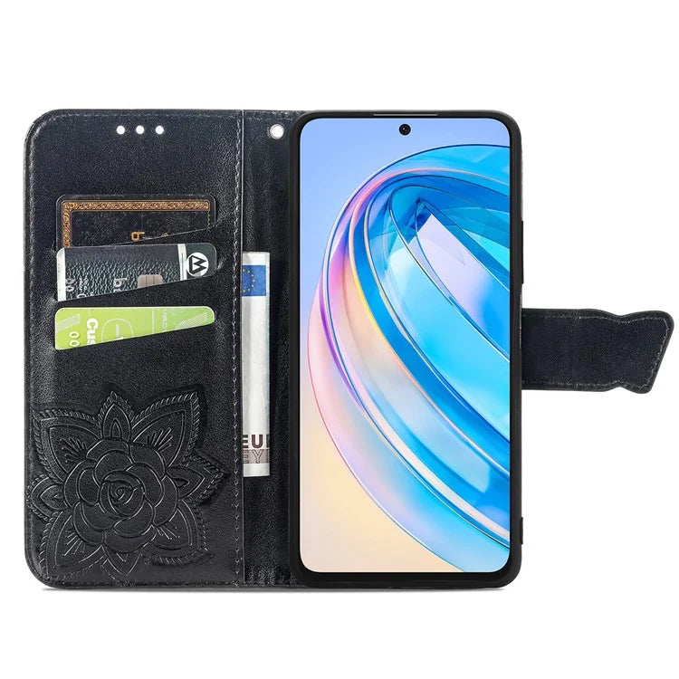 For Honor X6a 4G Case Wallet Leather Phone Cover Butterfly Pattern