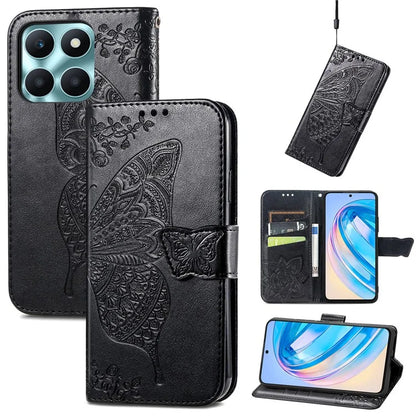 For Honor X6a 4G Case Wallet Leather Phone Cover Butterfly Pattern
