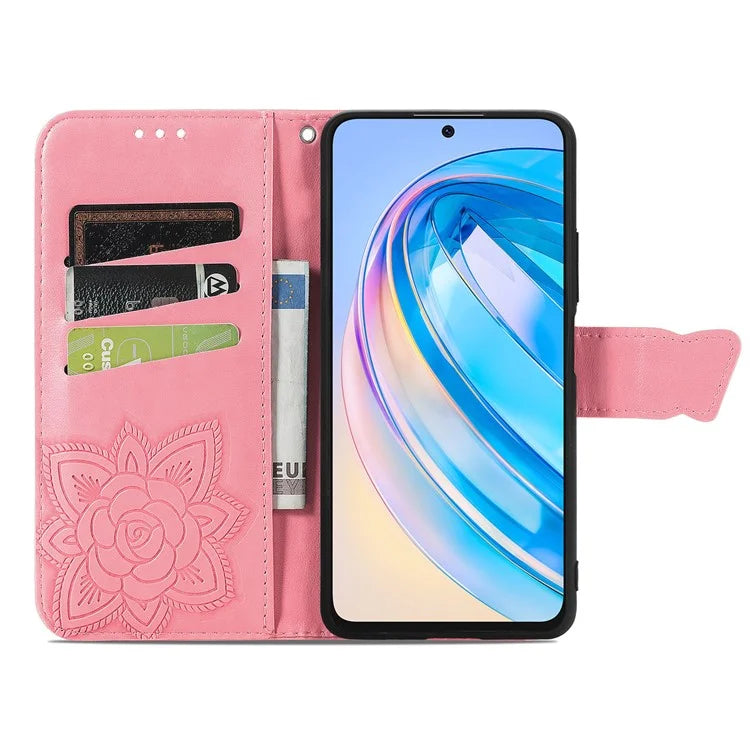 For Honor X6a 4G Case Wallet Leather Phone Cover Butterfly Pattern