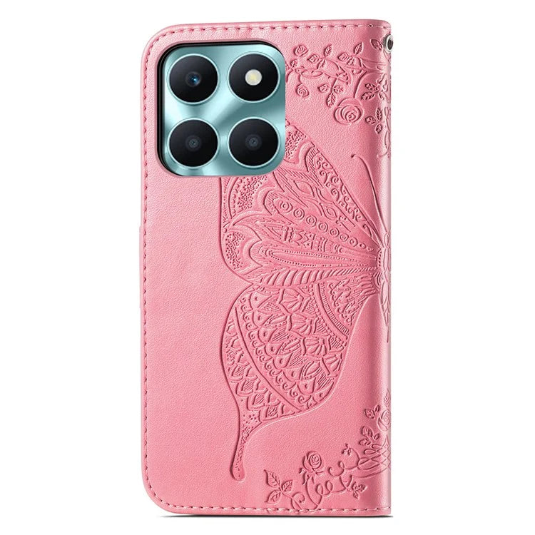For Honor X6a 4G Case Wallet Leather Phone Cover Butterfly Pattern
