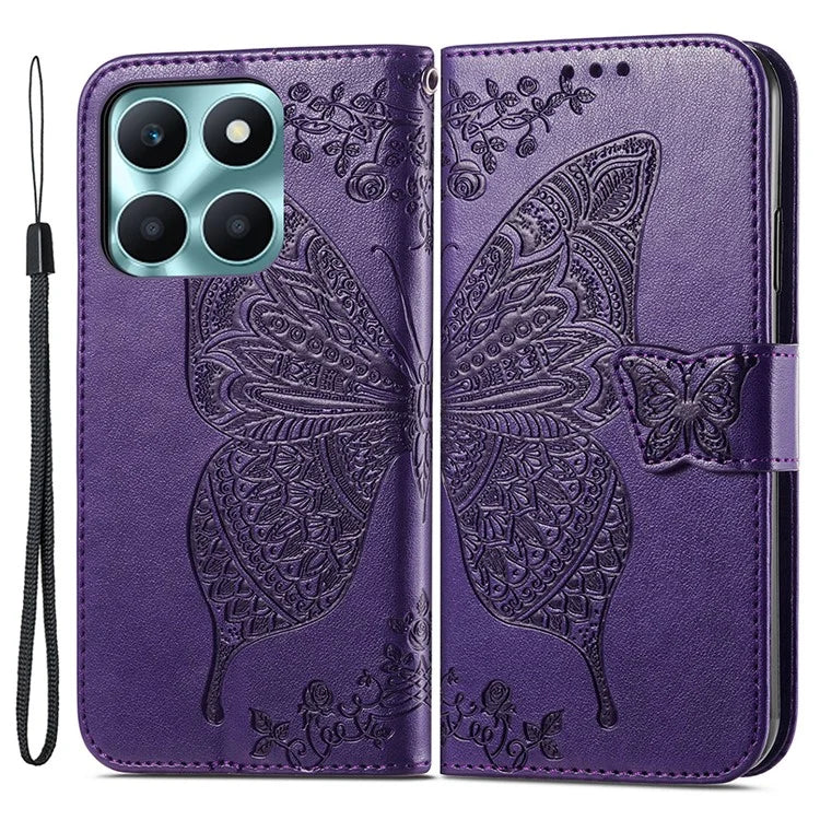 For Honor X6a 4G Case Wallet Leather Phone Cover Butterfly Pattern