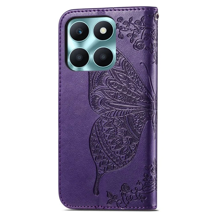For Honor X6a 4G Case Wallet Leather Phone Cover Butterfly Pattern