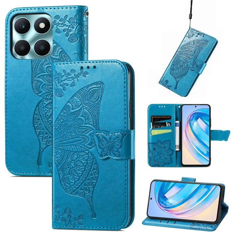 For Honor X6a 4G Case Wallet Leather Phone Cover Butterfly Pattern