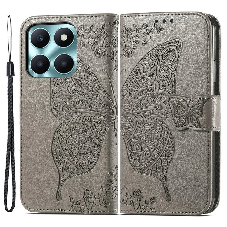 For Honor X6a 4G Case Wallet Leather Phone Cover Butterfly Pattern