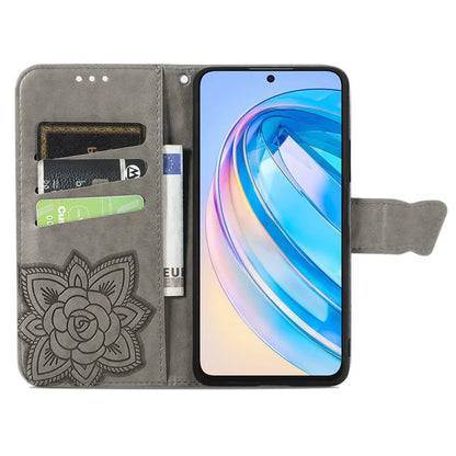 For Honor X6a 4G Case Wallet Leather Phone Cover Butterfly Pattern