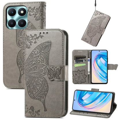 For Honor X6a 4G Case Wallet Leather Phone Cover Butterfly Pattern