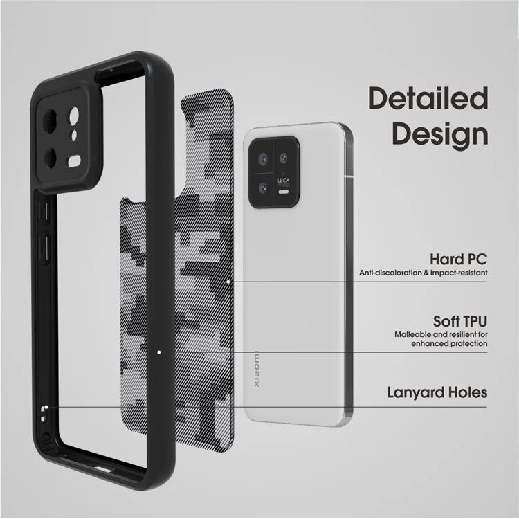 IBMRS Cell Phone Shell for Xiaomi 13 Cases Anti-Scratch TPU+PC Phone Cover