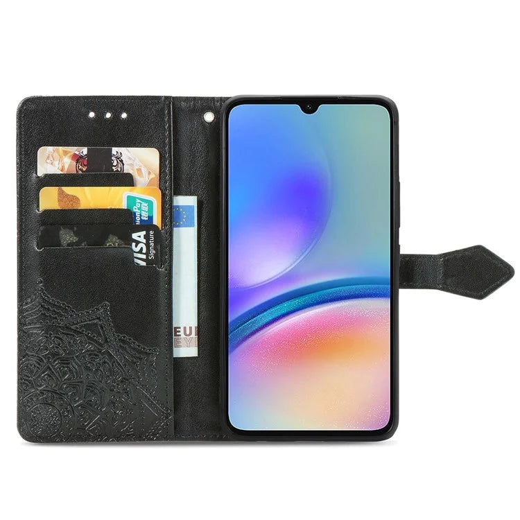 For Samsung Galaxy A05s 4G Magnetic Phone Case Embossed Mandala Pattern Cover