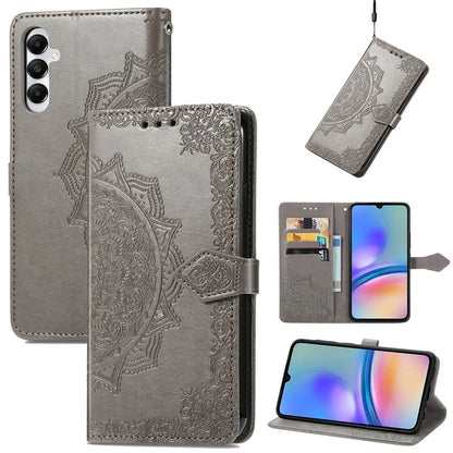 For Samsung Galaxy A05s 4G Magnetic Phone Case Embossed Mandala Pattern Cover
