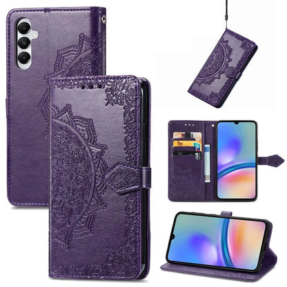 For Samsung Galaxy A05s 4G Magnetic Phone Case Embossed Mandala Pattern Cover