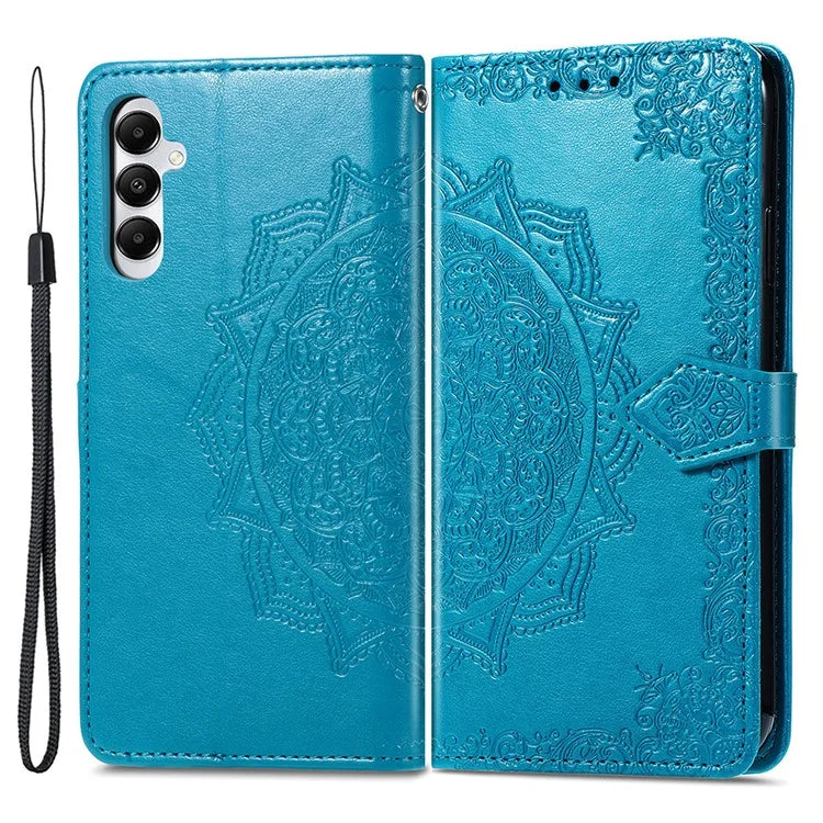 For Samsung Galaxy A05s 4G Magnetic Phone Case Embossed Mandala Pattern Cover