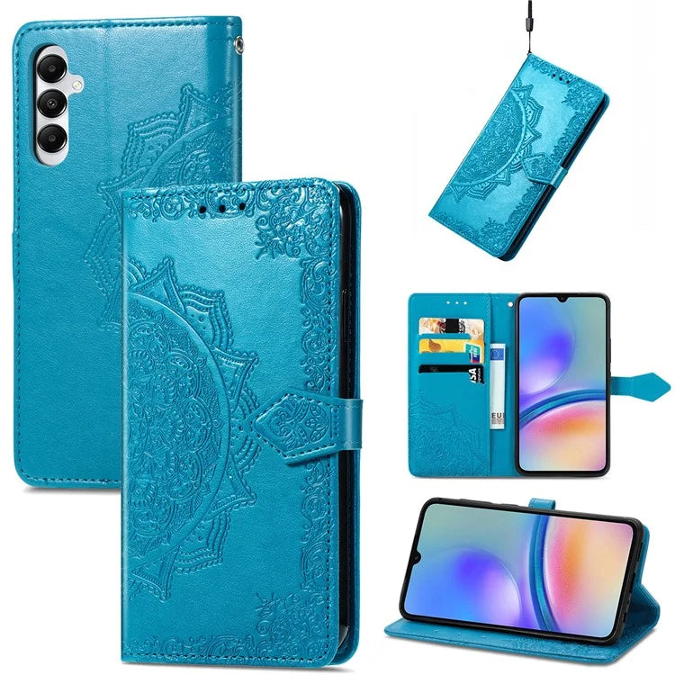 For Samsung Galaxy A05s 4G Magnetic Phone Case Embossed Mandala Pattern Cover
