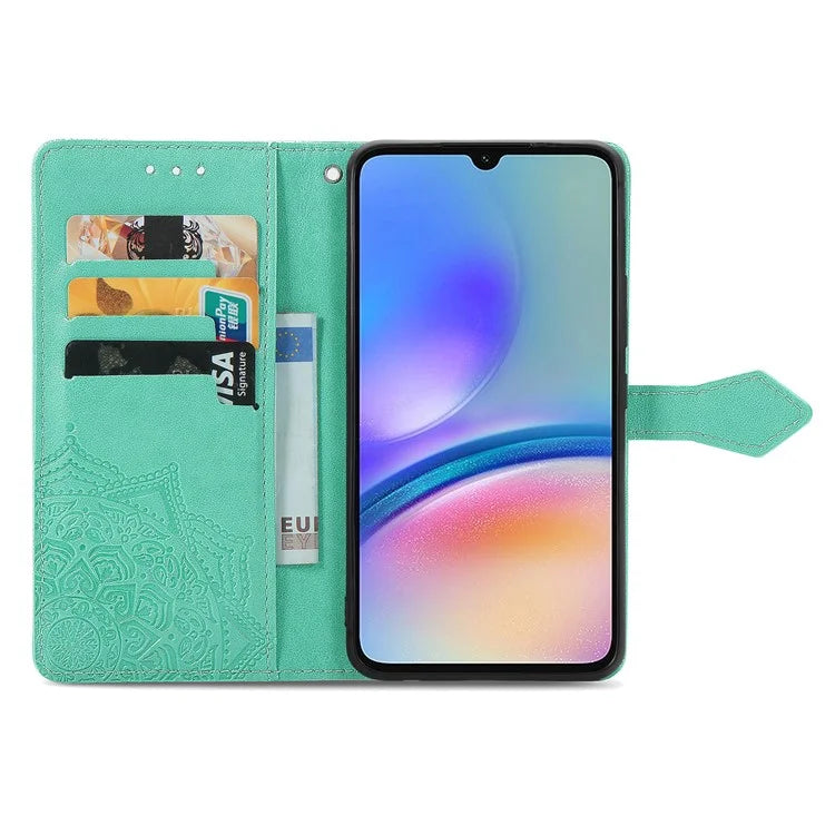 For Samsung Galaxy A05s 4G Magnetic Phone Case Embossed Mandala Pattern Cover