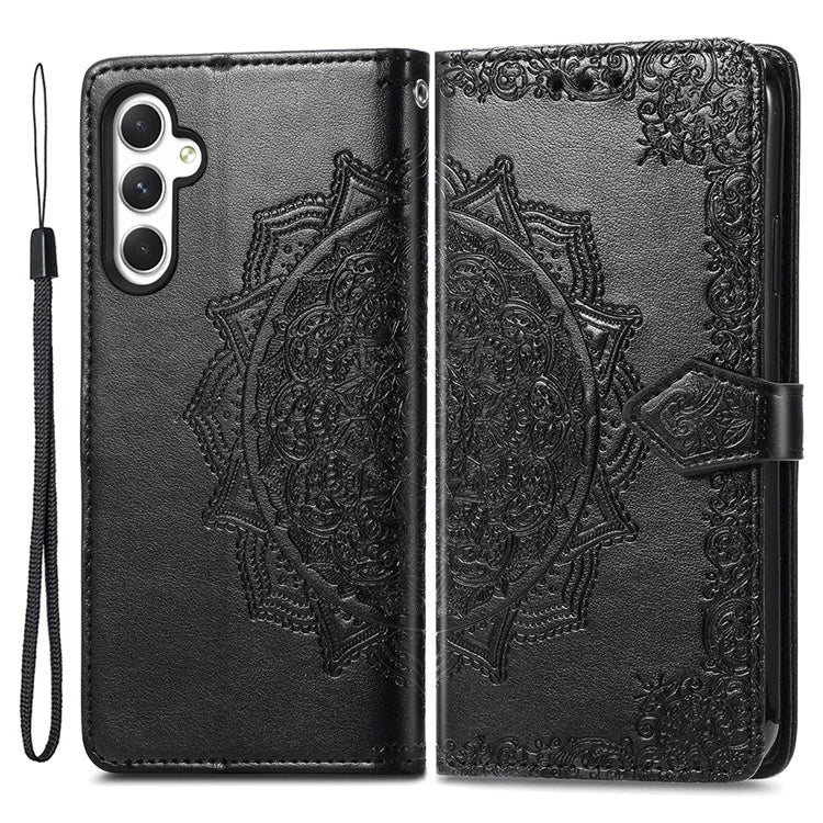 For Samsung Galaxy A25 5G (Global) (161.0 x 76.5 x 8.3mm) Cell Phone Case Embossed Mandala Floral Cover
