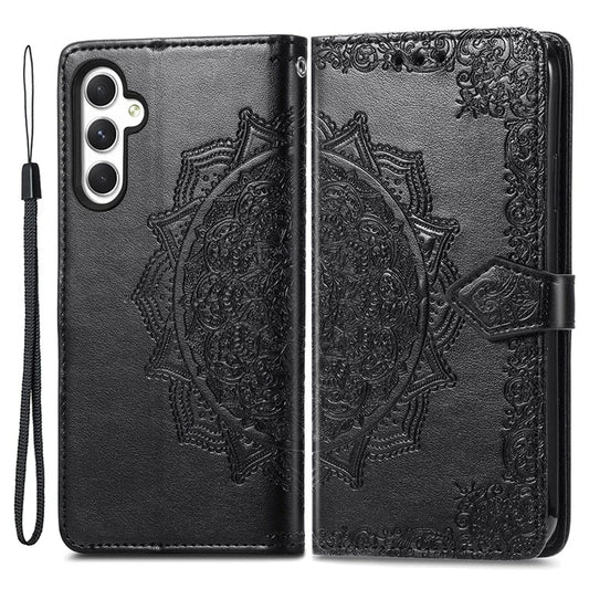 For Samsung Galaxy A25 5G (Global) (161.0 x 76.5 x 8.3mm) Cell Phone Case Embossed Mandala Floral Cover